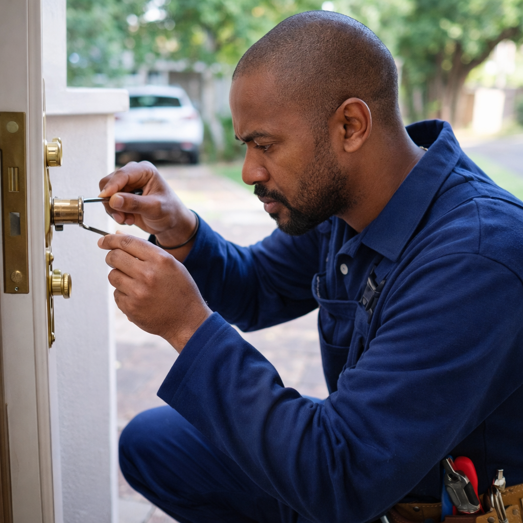 Locksmith opening a car door